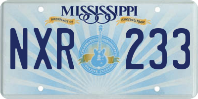 MS license plate NXR233