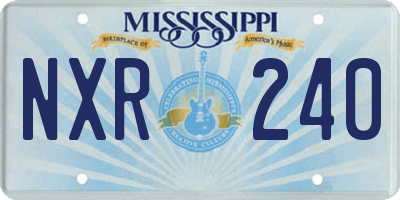 MS license plate NXR240