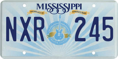 MS license plate NXR245