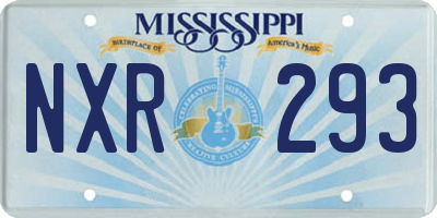 MS license plate NXR293