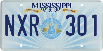 MS license plate NXR301