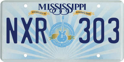 MS license plate NXR303