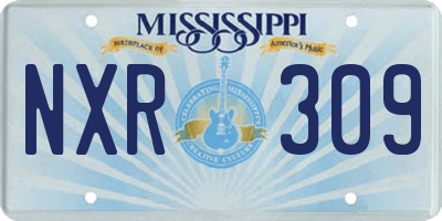 MS license plate NXR309