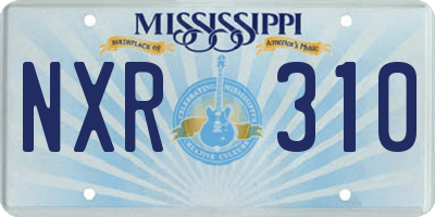 MS license plate NXR310