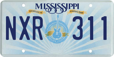 MS license plate NXR311