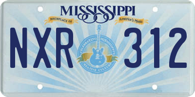 MS license plate NXR312