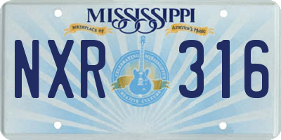 MS license plate NXR316
