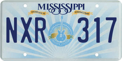 MS license plate NXR317