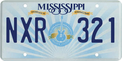 MS license plate NXR321