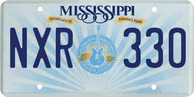 MS license plate NXR330