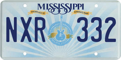 MS license plate NXR332