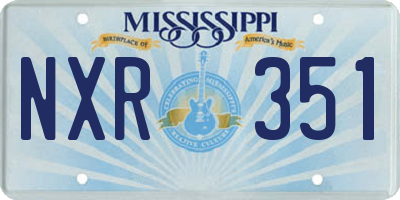 MS license plate NXR351