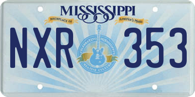 MS license plate NXR353