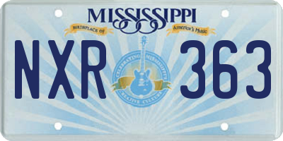 MS license plate NXR363