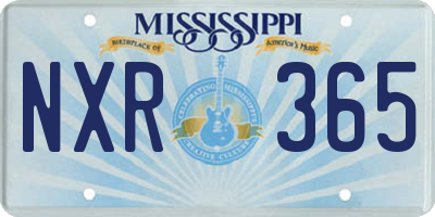 MS license plate NXR365