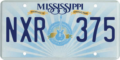 MS license plate NXR375