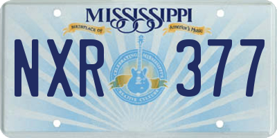 MS license plate NXR377