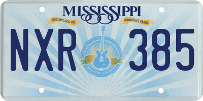 MS license plate NXR385