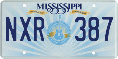 MS license plate NXR387