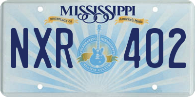 MS license plate NXR402