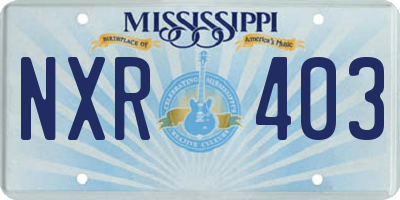 MS license plate NXR403