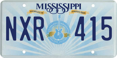 MS license plate NXR415