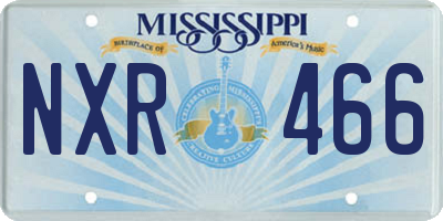 MS license plate NXR466