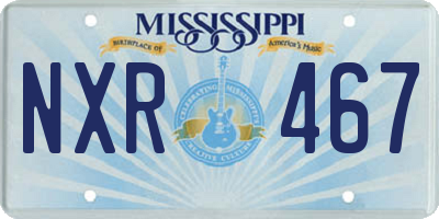 MS license plate NXR467