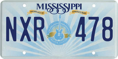 MS license plate NXR478