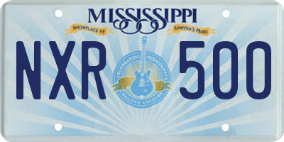 MS license plate NXR500
