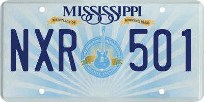 MS license plate NXR501