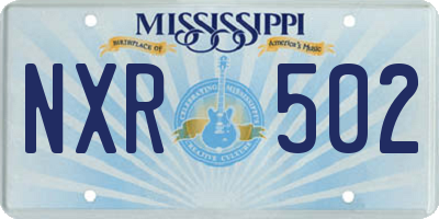 MS license plate NXR502
