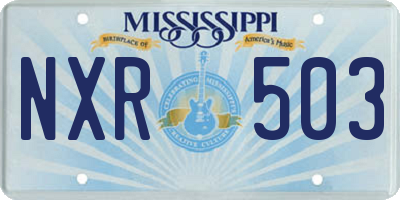 MS license plate NXR503