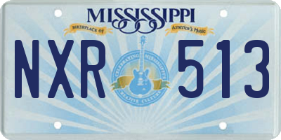 MS license plate NXR513
