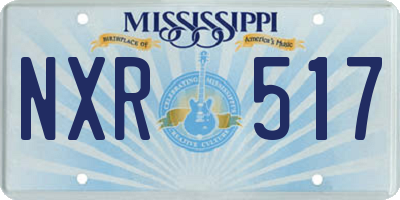 MS license plate NXR517