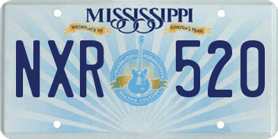 MS license plate NXR520