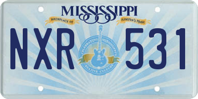 MS license plate NXR531