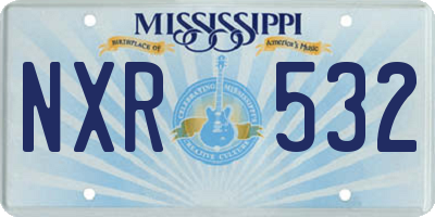 MS license plate NXR532