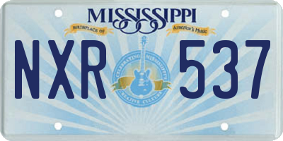 MS license plate NXR537