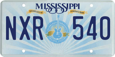 MS license plate NXR540