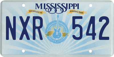 MS license plate NXR542