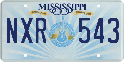 MS license plate NXR543