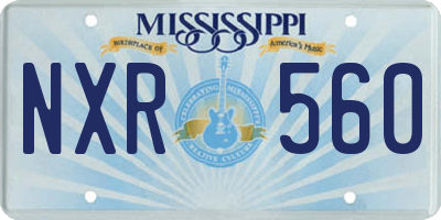 MS license plate NXR560