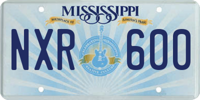 MS license plate NXR600