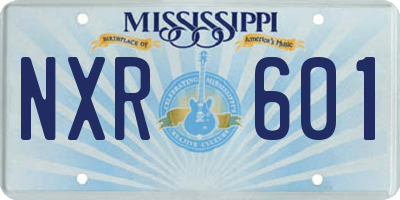 MS license plate NXR601