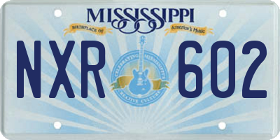 MS license plate NXR602