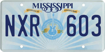 MS license plate NXR603