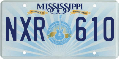 MS license plate NXR610