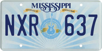 MS license plate NXR637
