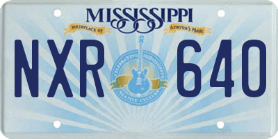 MS license plate NXR640